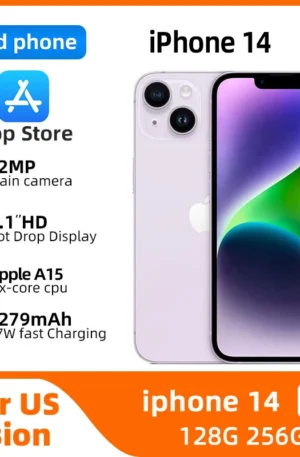 Apple iphone 14 5G Unlocked Smartphone 256G ROM 6.1 inch Screen 3279 Battery All Colours in Good Condition Original used phone