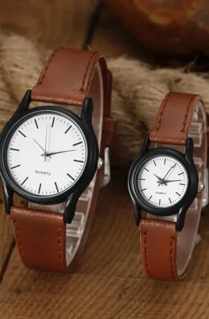 2024 New Couples Watches Leather Strap Minimalist Fashion Quartz Wristwatches Multiple Colors for Loved Ones Gift parejas reloj
