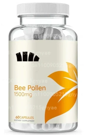 Bee Pollen Supplement Pure Capsules Containing Natural B Vitamins, Minerals, and Enzyme Pills, Vegetarian, Non GMO, Gluten Free