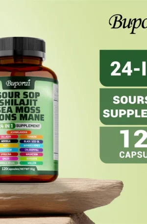24-In-1 Soursop Supplement - Rich in Antioxidants, Promotes Skin, Joint and Bone Health, and Boosts Immune Function, Vegetarian