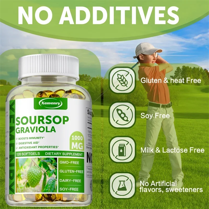 Soursop Graviola 1000MG - Antioxidant, Supports Healthy Cell Growth and Function, Boosts Cellular Energy, Improves Digestion - Image 4