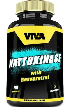 Nattokinase supplement 4000 FU 200mg, containing trans resveratrol -3200mg per serving, overall health support -60 capsules