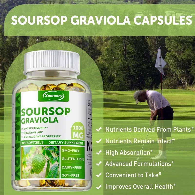 Soursop Graviola 1000MG - Antioxidant, Supports Healthy Cell Growth and Function, Boosts Cellular Energy, Improves Digestion - Image 3